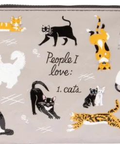 Buy 😍 BLUE Q People I Love: Cats | ZIPPER POUCH 👍