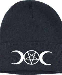 Flash Sale ✔️ DARKSIDE CLOTHING Mens Accessories Pentagram Moon | BEANIE HAT 🔥