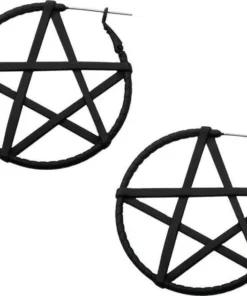 Top 10 ๐ BODYVIBE Pentacles & Pentagrams Matte Black Pentagram | PLUG HOOP EARRINGS ๐