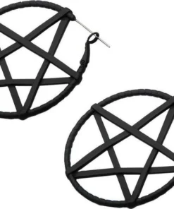 Top 10 🌟 BODYVIBE Pentacles & Pentagrams Matte Black Pentagram | PLUG HOOP EARRINGS 👍 -Alternative Accessories Elegant Store earrings pentagram hoops earrings 2 46d25841 0a1d 4886 984e 4d8b5954df49 700x700
