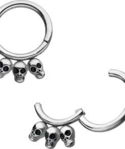Best deal 🔥 BODYVIBE Grunge Triple Skull | HINGED SEGMENT RING 🌟