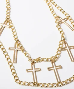 Best Pirce ⌛ KATAKOMB 💀 Halloween Cross [Gold] | CHAIN BELT 🌟