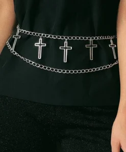 Best deal 🌟 KATAKOMB 🦇 Halloween Cross [Silver] | CHAIN BELT 🛒
