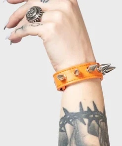 Best deal 🤩 KILLSTAR Mens Accessories Stay Away Spike [Orange] | BRACELET 👍 -Alternative Accessories Elegant Store killstar stay away spike orange bracelet 3 700x700