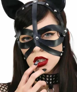 Buy ⭐ LEG AVENUE Cats Wet Look Harness Cat | COSTUME MASK ✔️