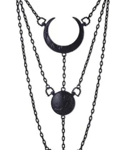 Outlet 🔥 RESTYLE 🦇 Halloween Moon Phases [Black] | NECKLACE ✨