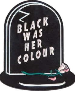 Hot Sale ❤️ PUNKY PINS 🧛 Halloween Black Was Her Colour Epitaph | ENAMEL PIN 👍