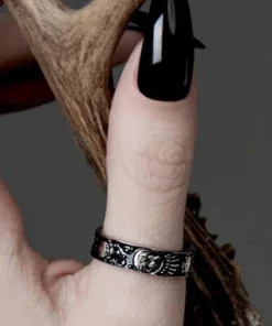 Buy 🎉 ROGUE AND WOLF The Moon Sun And Moon [Blackened Steel] | RING 😉