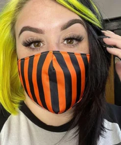 Best reviews of 🤩 SOURPUSS 💀 Halloween Stripes [Black & Orange] | FACE MASK* 🥰